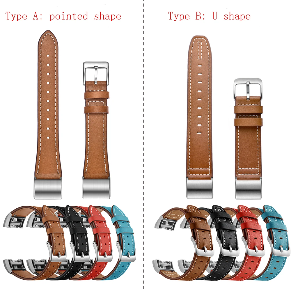 

Genuine Leather Wrist Strap for Fitbit Charge 2 Original Smartwatch Band With Stainless Frame for Charge 2