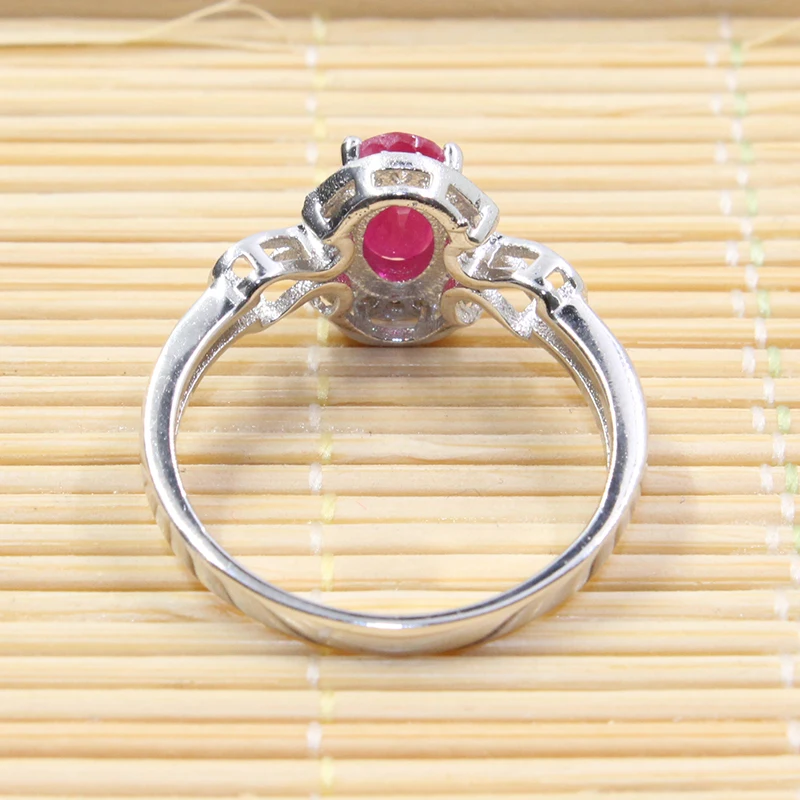 Кольцо из серебра 925 пробы с натуральным Рубином 4 Х6 мм|gemstone rings silver|gemstone jewelrygifts for