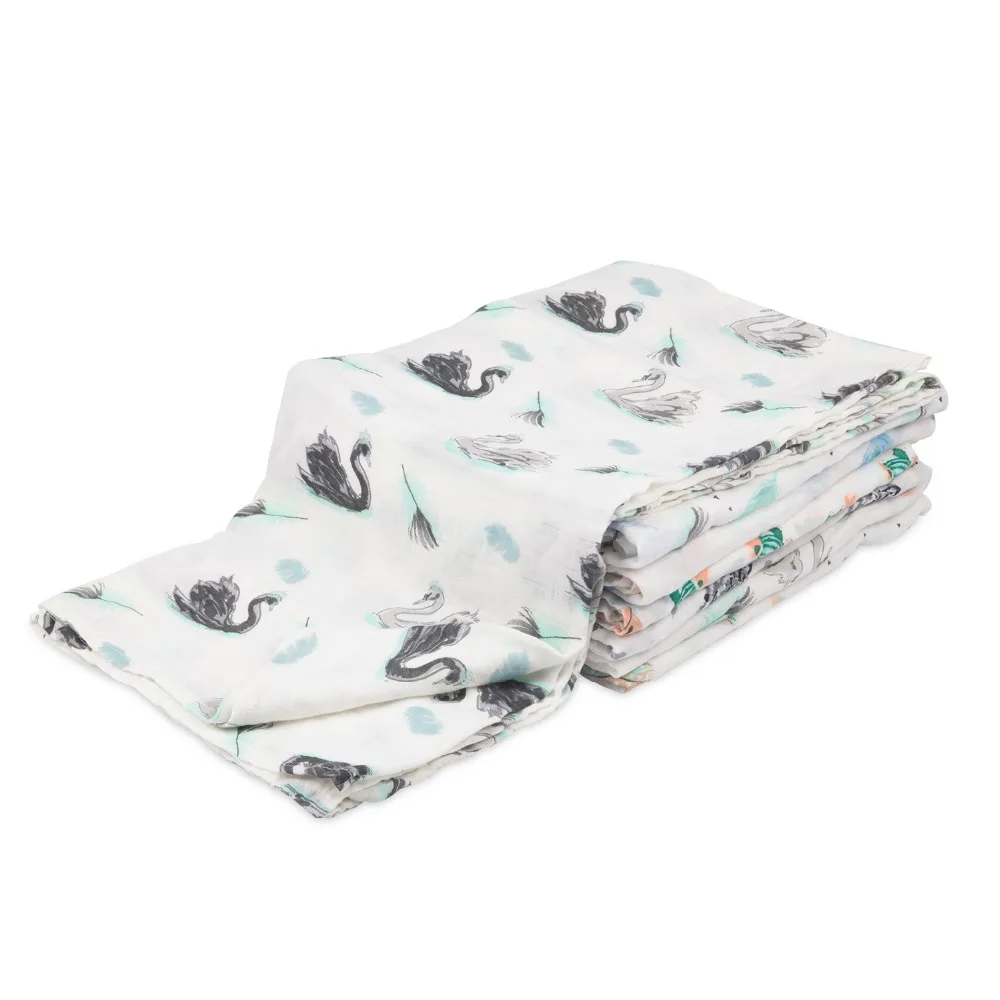 

LAT Muslin 100% Cotton Baby Swaddles Soft Newborn Blankets Bath Gauze Infant Wrap sleepsack Stroller cover Play Mat 120x120cm