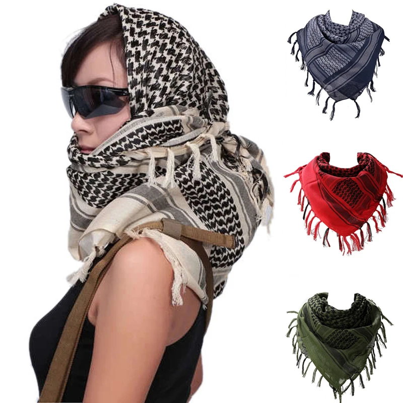 

Desert Arab Scarf Shawl Neck Cover Head Wrap Hunting Army Military Tactical Cotton Ski Scarf For Men Women Hiking Camping Scarve
