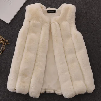 

New Fashion Winter Girl furry Coat Children Girls Faux Fur Coat autumn and Winter Girl Clothes Vest