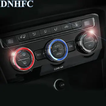 

DNHFC Aluminum alloy Interior Air conditioning knob ring decoration Car Accessories For Volkswagen VW Tiguan 2017