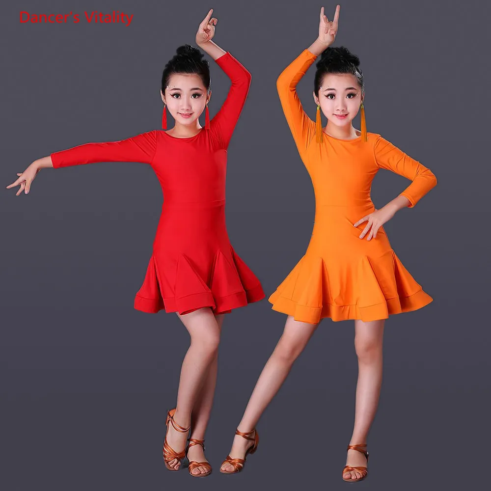 New Latin Dance Dress Children Girls Ballroom Dance Dresses Girl Samba
