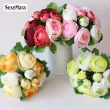 SexeMara пион букет Искусственный цветок бутон цветок невесты чай цветок букет