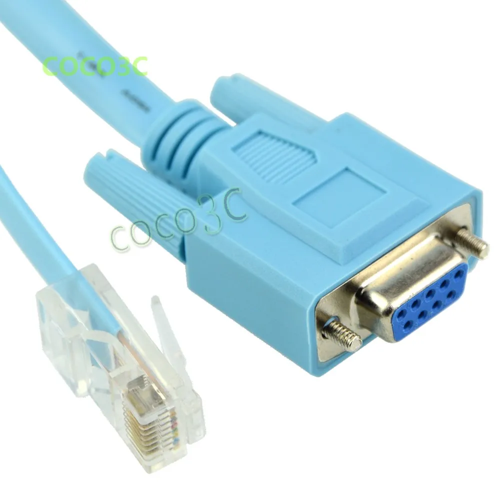 1.5M RJ 45 Male to RS 232 Female 8P8C RJ45 to Serial DB9 9Pin COM Port ...