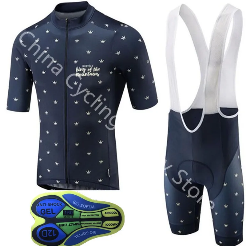 

Pro Men quick dry short sleeve Cycling Jersey Bike Clothing bib shorts shirt set MTB bicycle clothes 2019 Morvelo ropa ciclismo