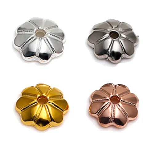 

40pcs/lot 4 Colors 5mm Real 925 Sterling Silver Thick Flower Bead Caps Spacer Torus Accessory For DIY Fine Jewelry SBC-HT001B