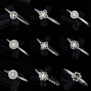 

BeUrSelf Tiny Rotatable Windmill Bangle the Middle East Rhodium Color Zircon Micro Paved Lucky Finger Ring Jewelry Dropshipping