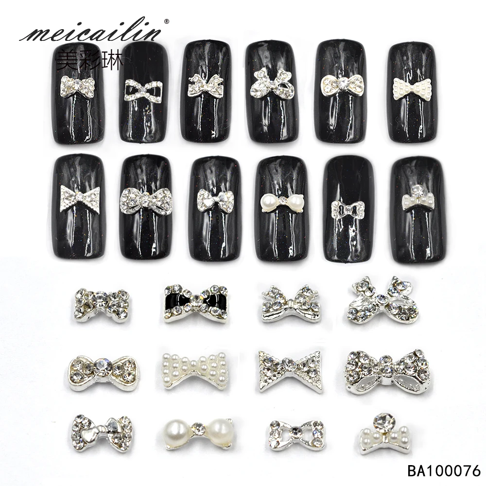Meicailin 12 шт. украшение для галстука бабочки 3D сплав AB Nails аксессуары украшения