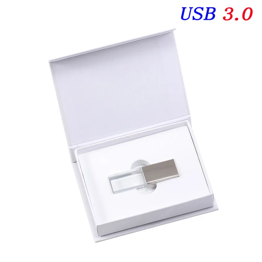 JASTER Кристальный USB флэш-накопитель Пользовательский логотип cle USB 2,0 4 ГБ 16 ГБ 32 ГБ 64 Гб свадебный подарок флешка(более 10 шт. бесплатный логотип - Color: Silver  box