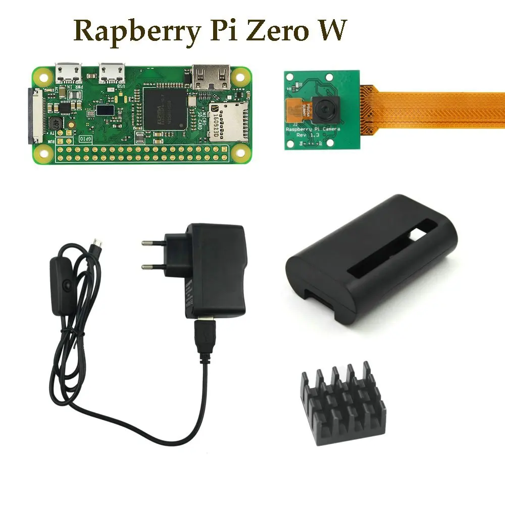 Raspberry Pi Zero и Zero W стартовый комплект RPI 0+ камера+ адаптер питания+ алюминиевый чехол+ теплоотвод+ комплект адаптеров 3 в 1 - Цвет: Bundle 1