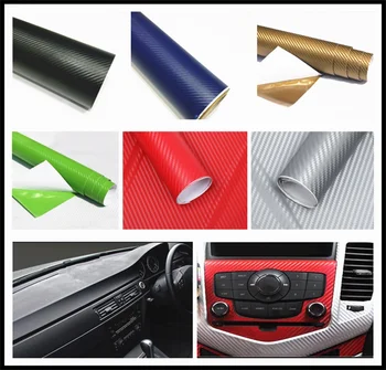 

127cmx10cm car carbon fiber film waterproof DIY decoration for Kia Forte Ceed Stonic Stinger Rio Picanto Niro