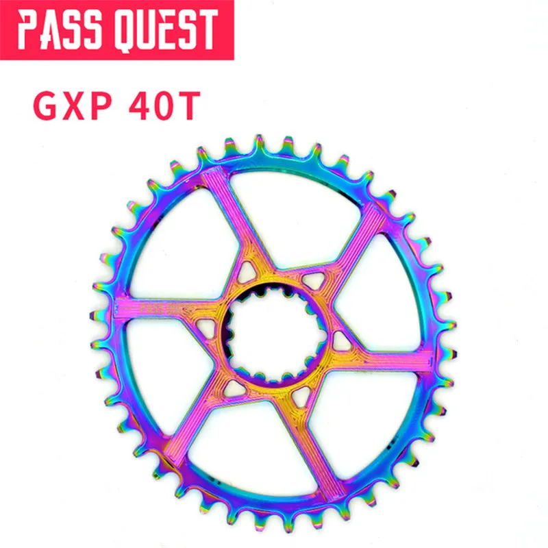 Pass Quest GXP покрытая титаном овальная 0 мм офсетная 32 T-40 T MTB узкая широкая велосипедная Звездочка для Sram GX XX1 eagle X01 X9 crankset - Цвет: GXP 40T Oval