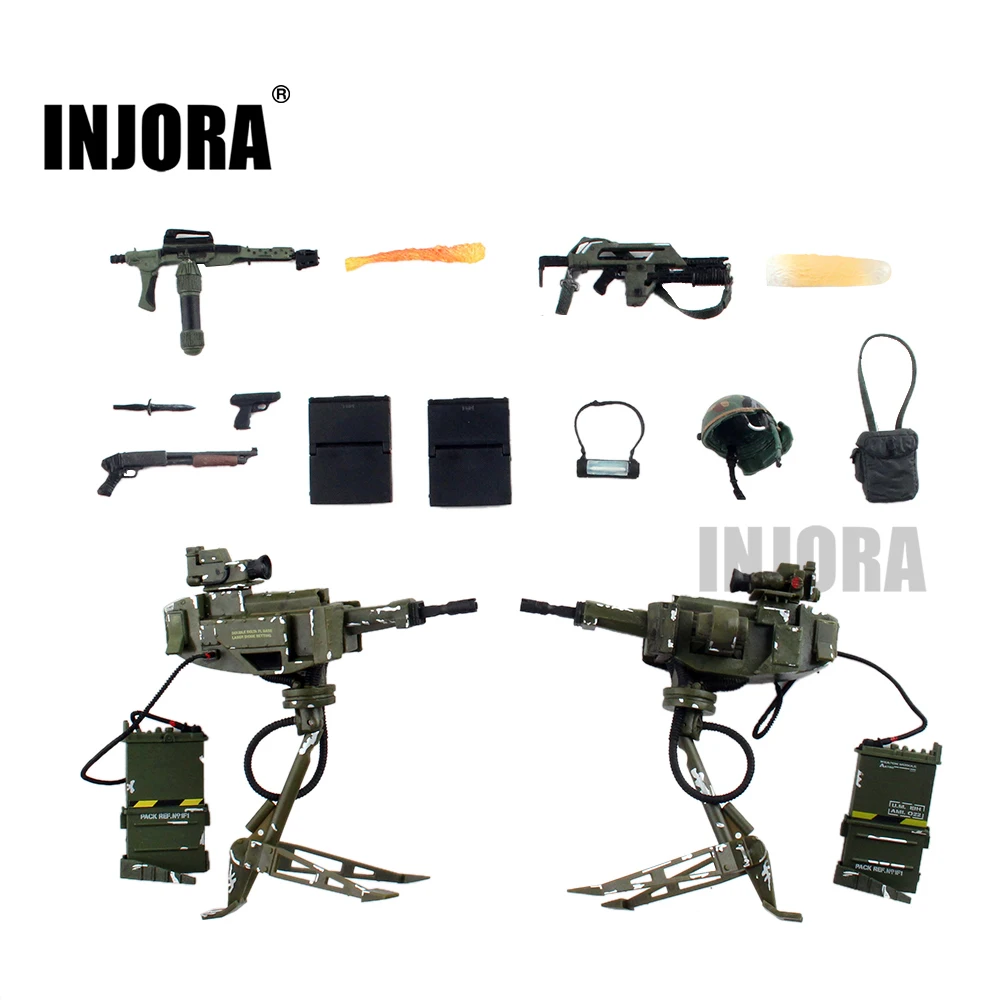 

INJORA 14PCS Weapon Accessories Set for 7 Inch Driver Figure Axial SCX10 90046 Wraith Traxxas TRX-4 D90 D110 Tamiya CC01