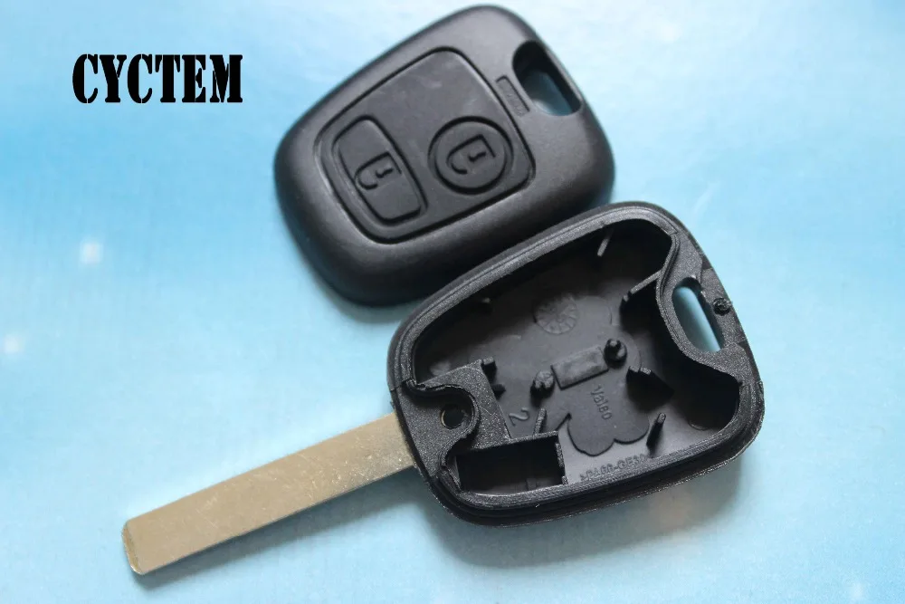 

CYCTEM 2 Buttons Remote Key Shell Fit For Peugeot 307 407 Car Keys Blank Cover Case VA2 Uncut Blade