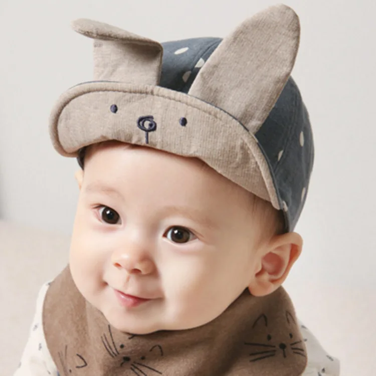 

Beanie Spring Children's Hat New Spring Cute Dot Long Ear Rabbit Cotton Cartoon Cap Boys And Girls Hat For Kid CS18