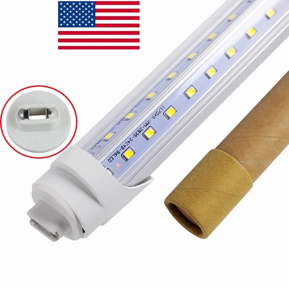

Stock In US+ R17D 8ft V-Shaped T8 Led Tubes Light Super Bright Led Cooler Door Light Tubes Bulbs AC 85-265V