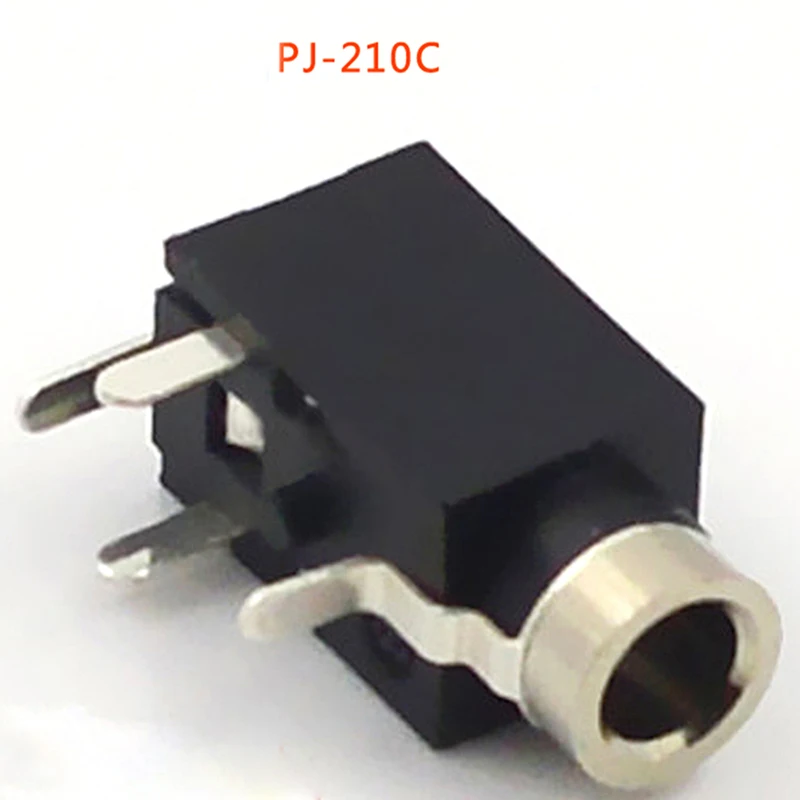 100pcs 2 5mm Headphone Jack Audio Connector Safe Charge Four pin Socket PJ 210C 2 5 Audio Socket Plug Copper
