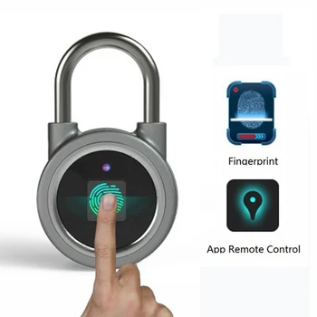 

WaterproofIP65 Keyless portable Bluetooth smart Fingerprint Lock padlock Anti-Theft iOS Android APP control door cabinet padlock