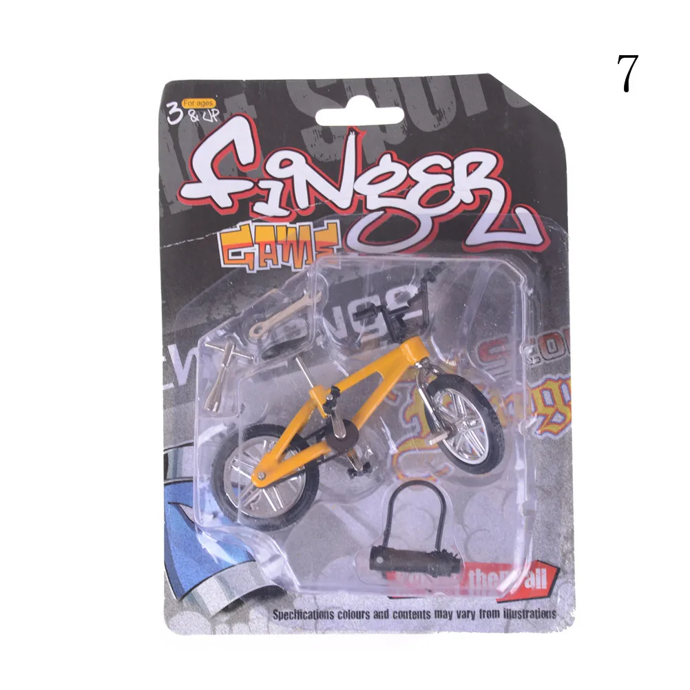 1 шт. мини Finger BMX велосипед Флик Трикс Finger Bikes игрушки BMX модель велосипеда Tech Deck гаджеты Новинка кляп игрушки 10,5 см* 7 см - Цвет: Yellow1