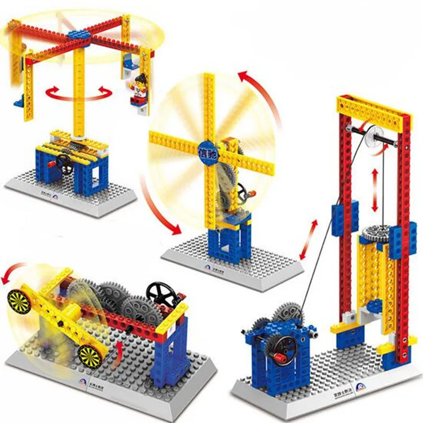 

3 in 1 Kids Educational Assembly Mechanical Construction Building Blocks Enlighten DIY Small Particles Bricks Toy