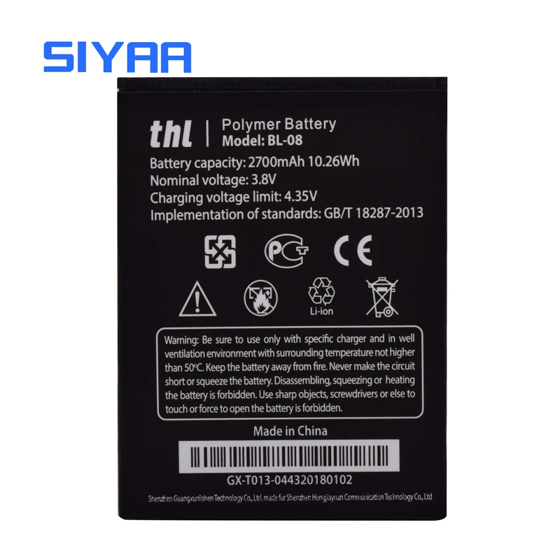 SIYAA BL08 W200 W100 BL-06 Батарея для THL 2015A W200 W200S W200C T6S T6 Pro W100 W100S BL 08 BL06 литий-ионная аккумуляторная батарея