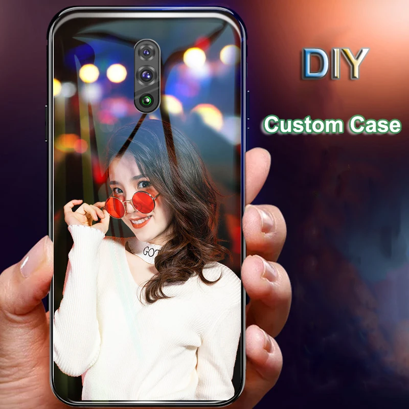 

DIY Tempered Glass Case for OPPO Reno 10X Realme X Lite K3 F11 Pro A9 A7 K1 R15X A77 A7X F9 A73 F5 A3 A83 A1 Find X Custom Cover