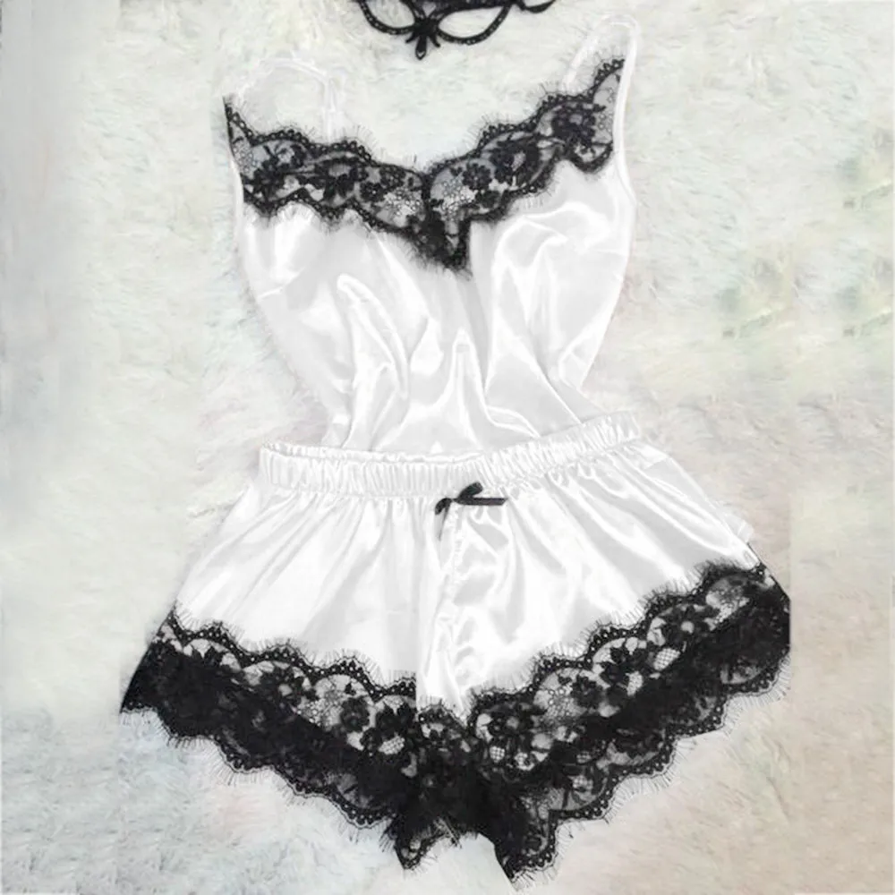 Сексуальное кружевное женское Белье для сна, эротическое женское кружевное соблазнительное нижнее белье, ночная рубашка для женщин#45 - Цвет: White