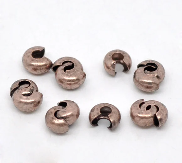 

DoreenBeads Copper Tone Crimp Beads Covers Findings 5mm x4.5mm( 2/8" x 1/8"), sold per packet of 200