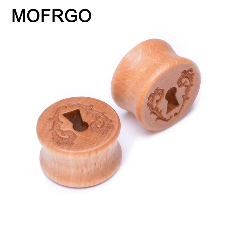 

New Key Hole Style Wood Ear Plug Tunnel Piercing Body Jewelry Fashion Gauges Septum Piercing Ear Expander For Men Women