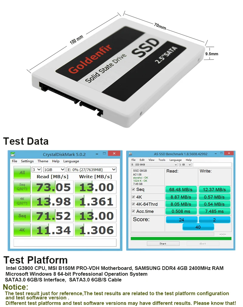 Goldenfir ssd 2,5, 16 ГБ, 32 ГБ, 64 ГБ, 128 ГБ, 256 ГБ, 512 ГБ, ноутбук, Жесткий драйвер, ssd диск для ноутбука, Жесткий драйвер, Твердотельный