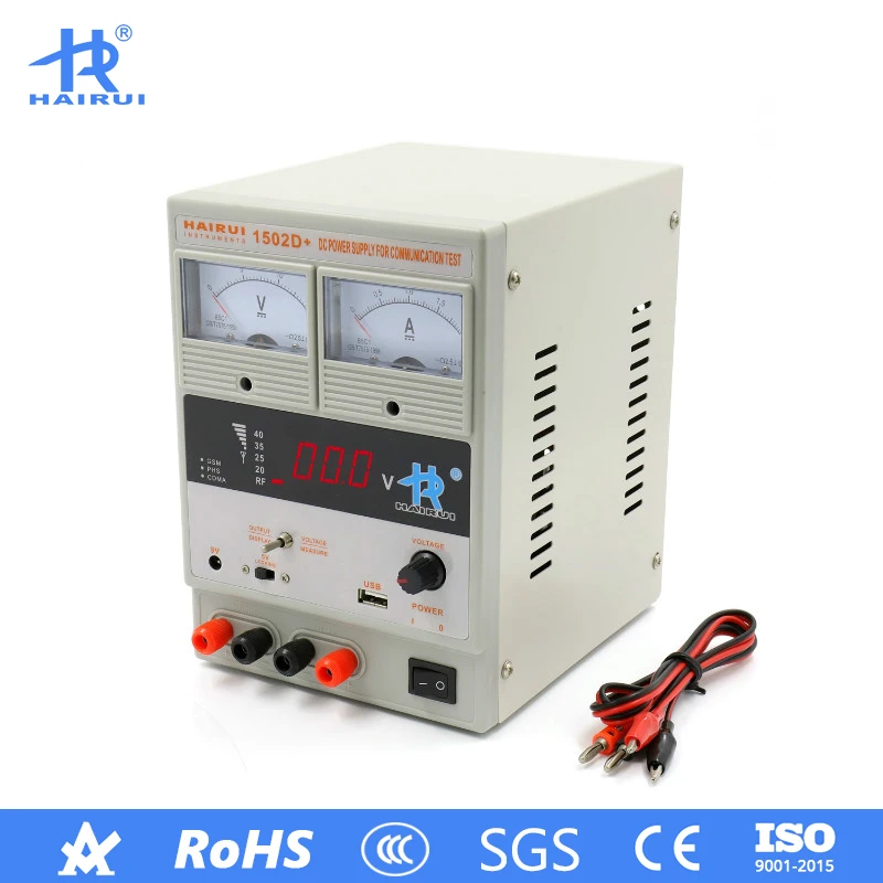 

HAIRUI 1502D+ DC Power Supply 110V/220V 2A LED Digital Display Adjustable Regulated Switching Power Supply for Laptop Phone