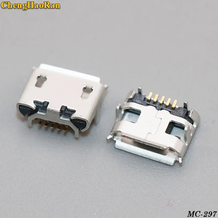 ChengHaoRan 20 шт. 50 микро USB Разъем гнездо 5pin разъем для зарядки четыре ножки вставки