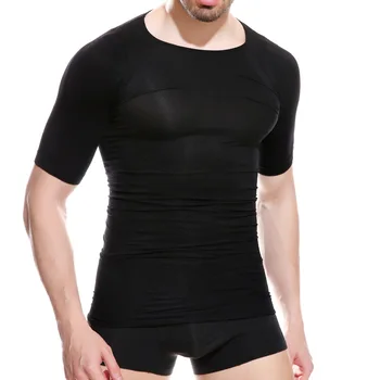 Posture Corrector Men Body Shaping shirt Slimming Chest tummy Belly Abdomen tShirt Compression Corset For Male Shapers