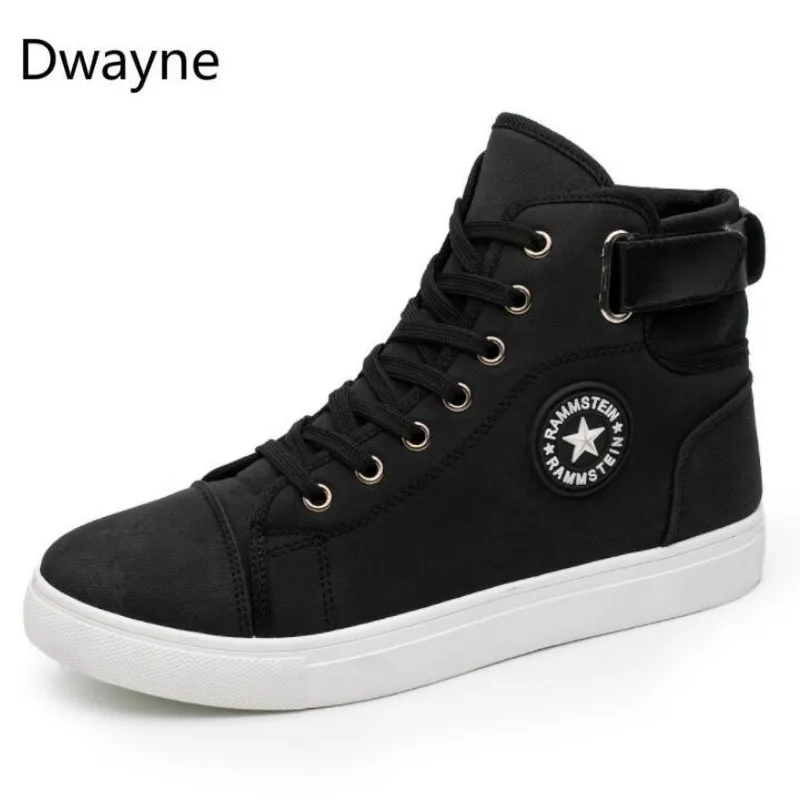 Dwayne/Мужская обувь из вулканизированной ткани; сезон весна-осень; модные кроссовки на шнуровке; Стильная однотонная мужская обувь - Цвет: Черный