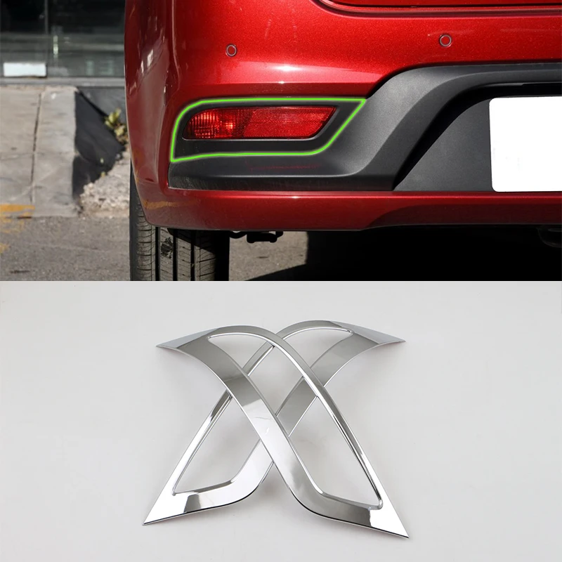 

Car Accessories Exterior Decoration ABS Chrome Rear Fog Light Fog Lamp Cover Trim For Kia K2/Rio 2017 Car Styling