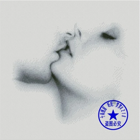 CS-598 cross stitch kit kissing lover, classic nostalgic cross stitch kiss.jpg