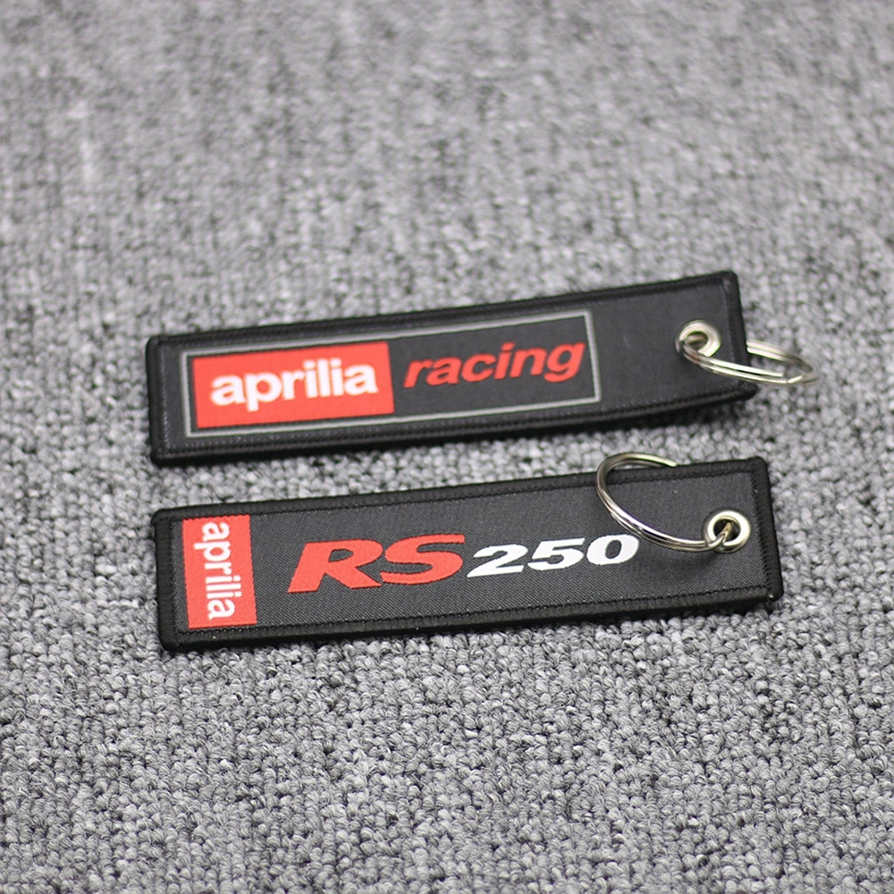 

Embroidery Key Holder Chain Collection Keychain For Aprilia Racing RS 250 RS250 Motorcycle Embroidered Keyring
