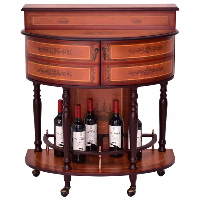Giantex Rolling Vintage Wine Cabinet Bar Stand Wood Storage Holder Liquor Bottle Shelf Home Furniture Hw54830 Giantex Rolling Vintage Wine Cabinet Bar Stand Wood Storage Holder Liquor Bottle Shelf Home Furniture Hw54830