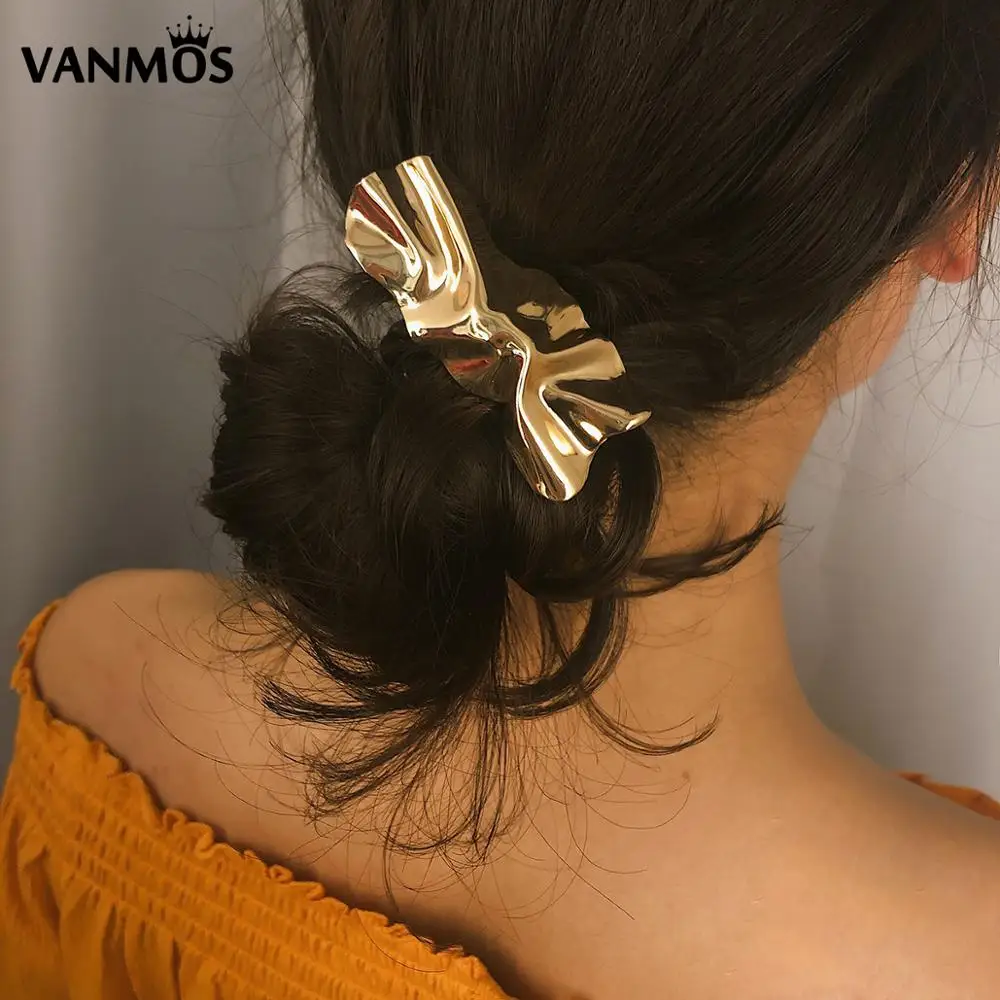 

Vanmos Fashion Irregular Statement Women Hair Clip Jewelry Vintage Hairpin Barrettes Charm Accessories New Design Clip 2019