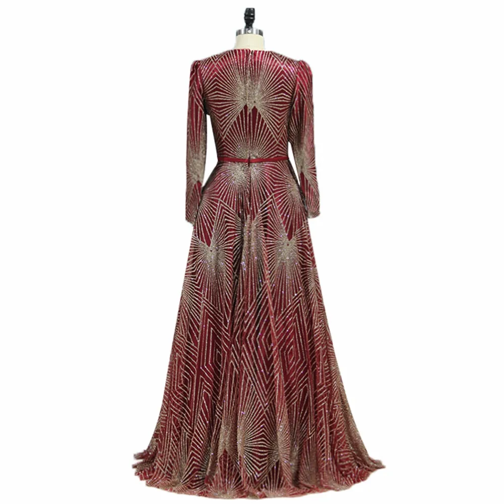 ANTI Luxury Lace Sequin Evening Dress Long sleeve Muslim robe de soiree Scarf Pattern Elegant A-Line Floor-Length For Party gown ANTI Luxury Lace Sequin Evening Dress Long sleeve Muslim robe de soiree Scarf Pattern Elegant A-Line Floor-Length For Party gown