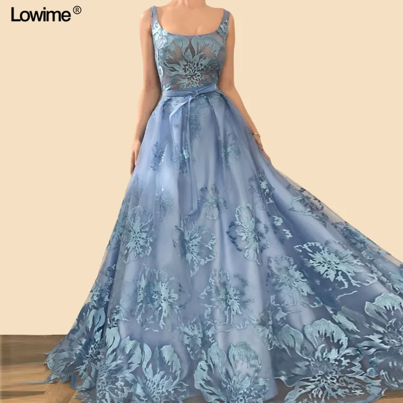 New Elegant Beach Evening Dresses A Line With Sash Classic Flower