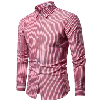 

2019 Brand New Men Striped Shirt Long Sleeve Shirt Casual Men Shirts High Quality Hawaiian Shirt Camisas Hombre Manga Larga