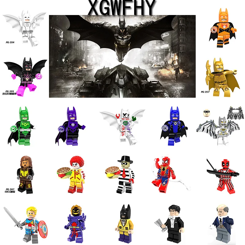 

Single sale Super Heroes Batman Batgirl Bathrope Marve Compatible With LegoINGly Building Blocks Toys Figures for Children JM217