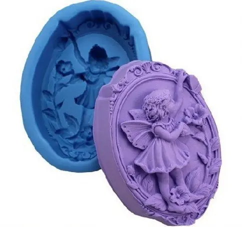

4.1inch Oval Angel Flower Fairy Silicone Handmade Soap Mold Craft Art Mould Soap DIY Mould Soap Making Tool Wholesale