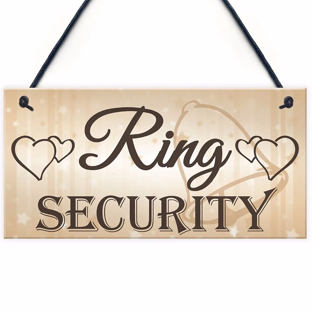 

Meijiafei Shabby & Chic Wedding Sign Ring Security Pageboy Best Man Vintage Plaque Bride Marriage Wedding Registry Gift 10" x 5"