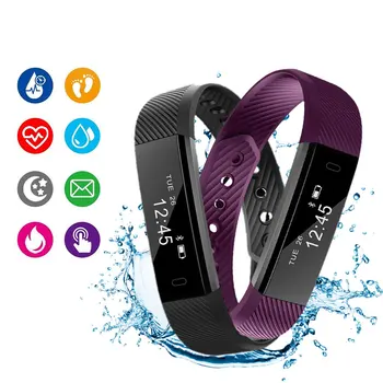 

Smart ID115 Bracelet Bluetooth Armband Stappenteller Fitness Tracker For Iphone Android Telefoon Digital Running Sport Pedometer