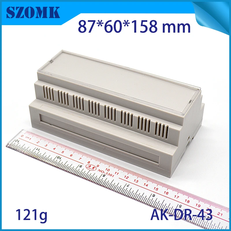 szomk plastic din rail power supply enclosure project box PLC plastic enclosure for electronics din rail junction housing (2)