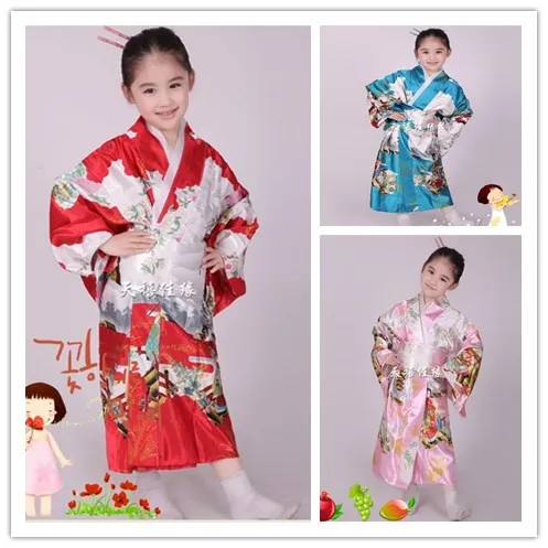 

Red Children Obi Vintage Yukata Clothes Girl's Japanese Kimono Kids Haori Dress apanese Kimono Traditional Cosplay Costume
