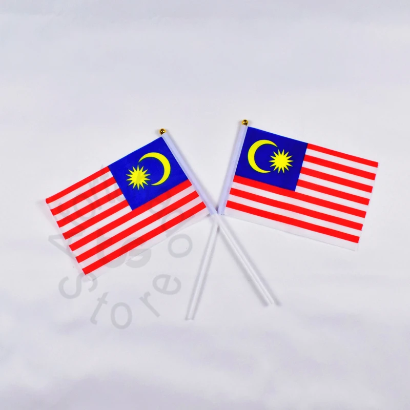 

Malaysia flag Banner Free shipping 14*21cm hand waving National flag Home Decoration flag banner